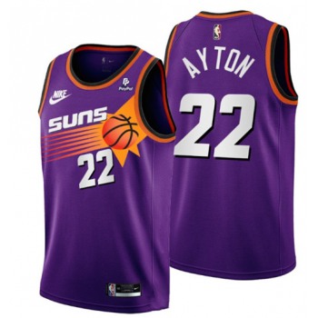 Men's Phoenix Suns #22 Deandre Ayton Purple Stitched Basketball Jersey