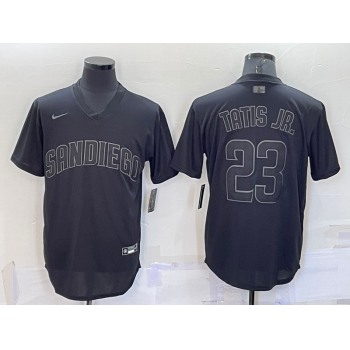 Men's San Diego Padres #23 Fernando Tatis Jr Black Pullover Turn Back The Clock Stitched Cool Base Jersey