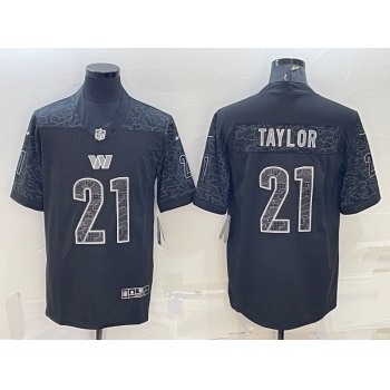 Men's Washington Commanders #21 Sean Taylor Black Reflective Limited Stitched Football Jersey