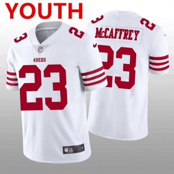 Youth San Francisco 49ers #23 Christian McCaffrey White 2022 Vapor Untouchable Stitched Jersey