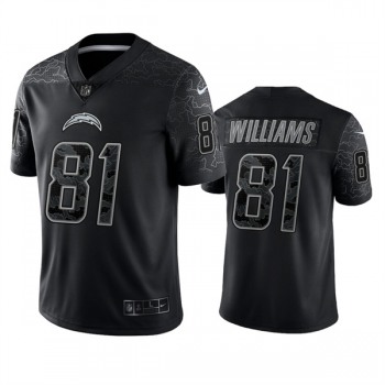 Men's Los Angeles Chargers #81 Mike Williams Black Reflective Limited Stitched Football Jersey