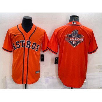 Men's Houston Astros Orange Champions Big Logo Stitched MLB Cool Base Nike Jersey