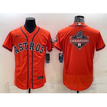 Men's Houston Astros Orange Champions Big Logo Stitched MLB Flex Base Nike Jersey