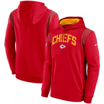 Men's Kansas City Chiefs Red Sideline Stack Performance Pullover Hoodie