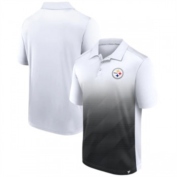 Men's Pittsburgh Steelers White Black Iconic Parameter Sublimated Polo