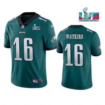 Men's Philadelphia Eagles #16 Quez Watkins Green Super Bowl LVII Vapor Untouchable Limited Stitched Jersey