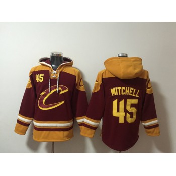 Men's Cleveland Cavaliers #45 Donovan Mitchell Red Ageless Must-Have Lace-Up Pullover Hoodie