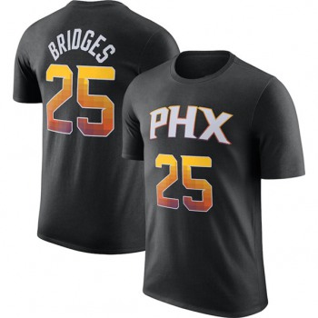 Men's Phoenix Suns #25 Mikal Bridges Black 2022-23 Statement Edition Name & Number T-Shirt