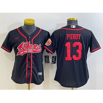Women's San Francisco 49ers #13 Brock Purdy Black With Patch Cool Base Stitched Baseball Jersey